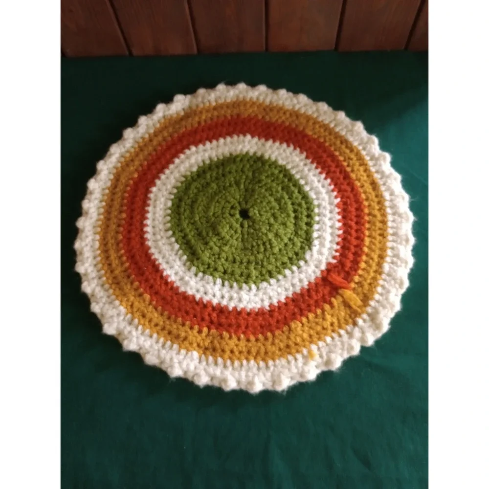 2-Vintage Handmade Round Crochet Doilies